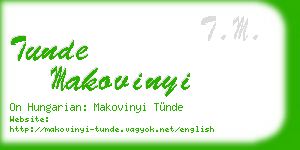 tunde makovinyi business card