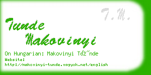 tunde makovinyi business card